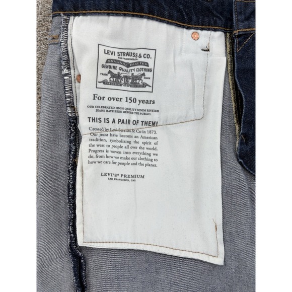 Levis Premium LOT 511 Jeans Mens 34x34 Blue Dark Wash Stretch Slim Straight Fit - Picture 7 of 12